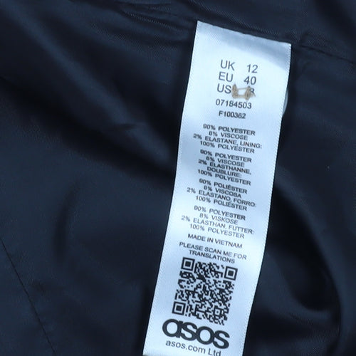 ASOS Women's Beige Coat Size 12 with Zipped Pockets
