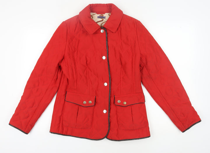 Concept k Women's Red Quilted Jacket Size 12 Classic
