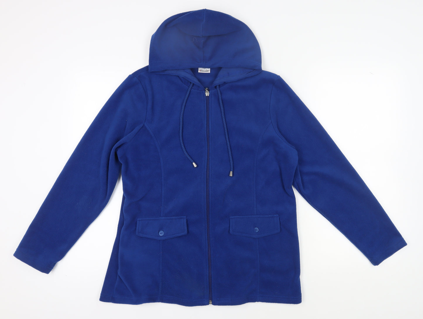 Damart Women's Blue Hooded Fleece Jacket, Size 14