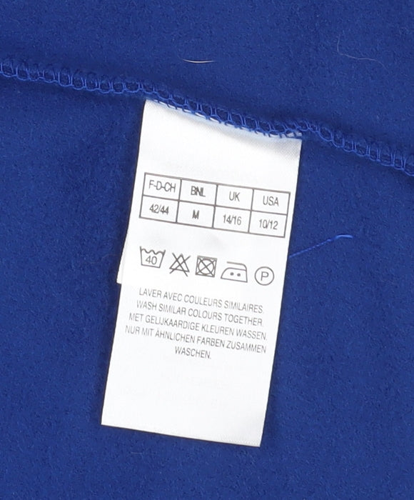 Damart Women's Blue Hooded Fleece Jacket, Size 14