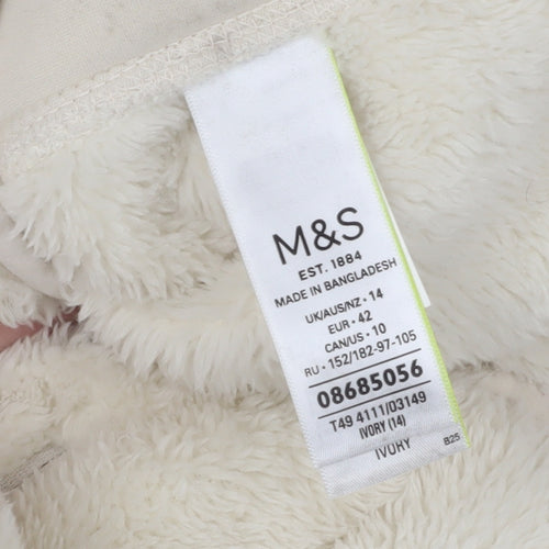 Marks & Spencer Women's Ivory Fleece Jacket Size 14