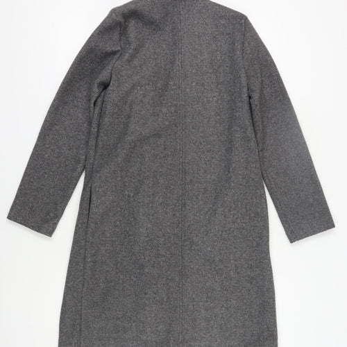 Zara Women's Grey Overcoat S Collared Mid-Length