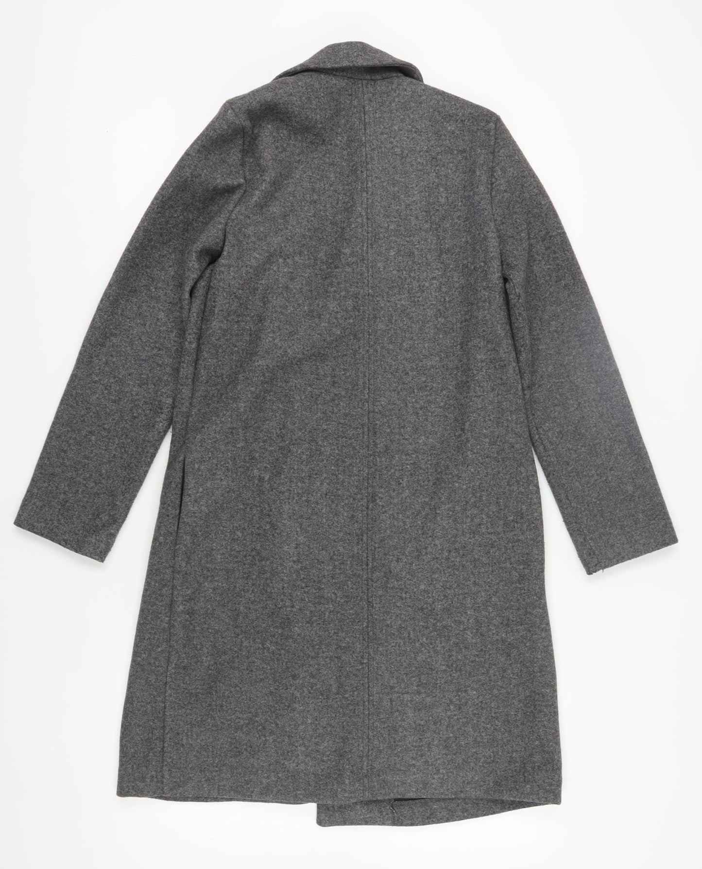 Zara Women's Grey Overcoat S Collared Mid-Length