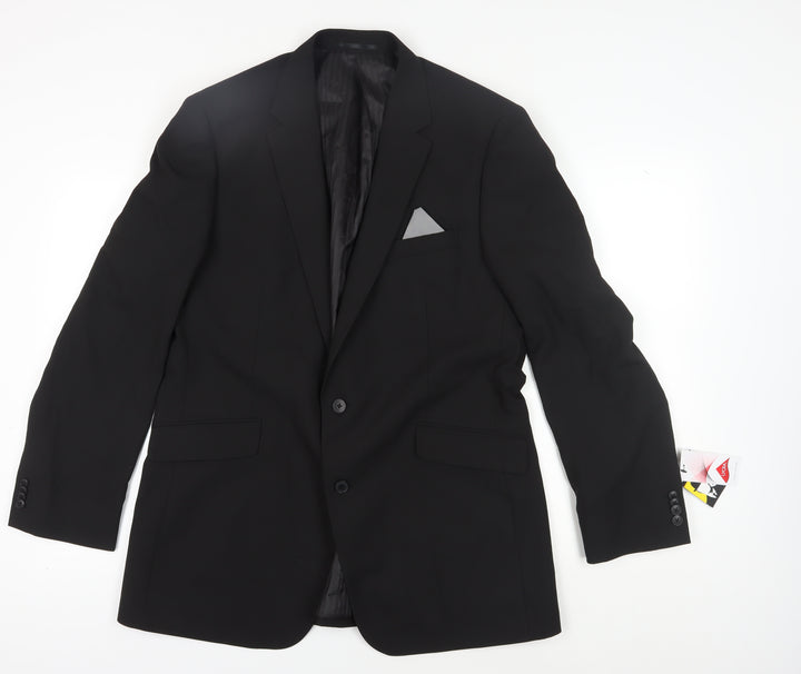 Clubclass Black Men's Blazer Size 46L, Business Formal Wear