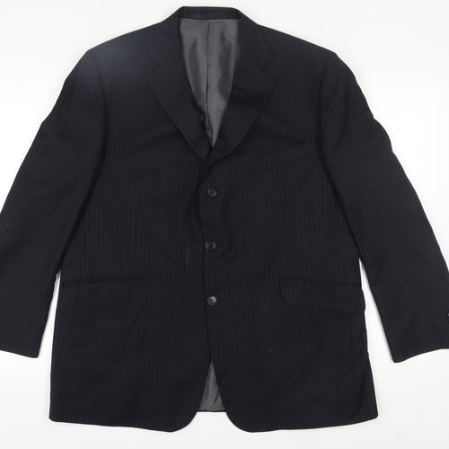 Marks and Spencer Men's Blue Striped Blazer 46R