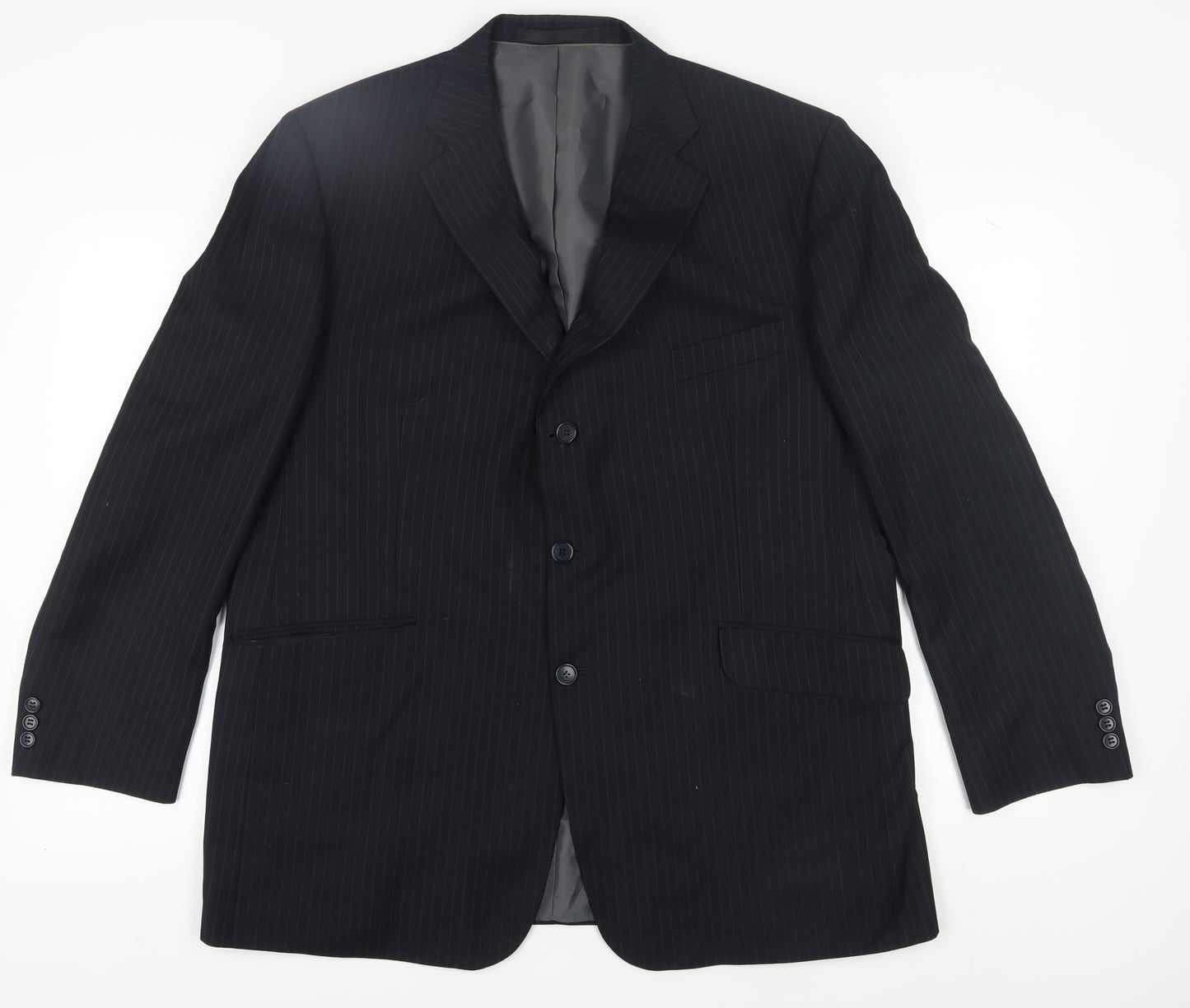 Marks and Spencer Men's Blue Striped Blazer 46R