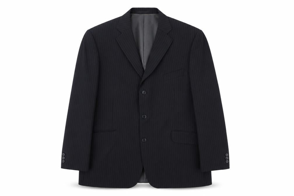 Front view of Marks & Spencer Men's Blue Striped Blazer 46R