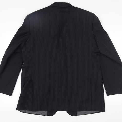 Marks and Spencer Men's Blue Striped Blazer 46R