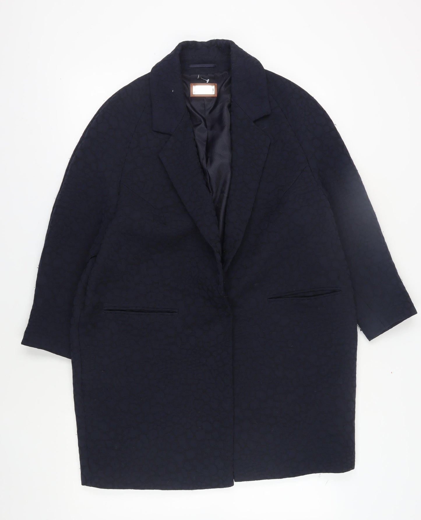Marks and Spencer Women's Navy Coat, Size 14, Long Sleeve