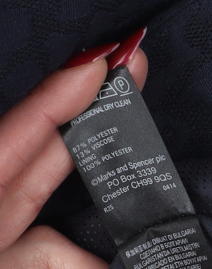 Marks and Spencer Women's Navy Coat, Size 14, Long Sleeve