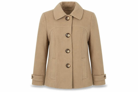Front view of Autonomy Women Beige Basic Coat, size 10