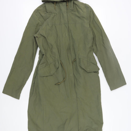 Topshop Women's Green Parka Size 10 with Hooded Features