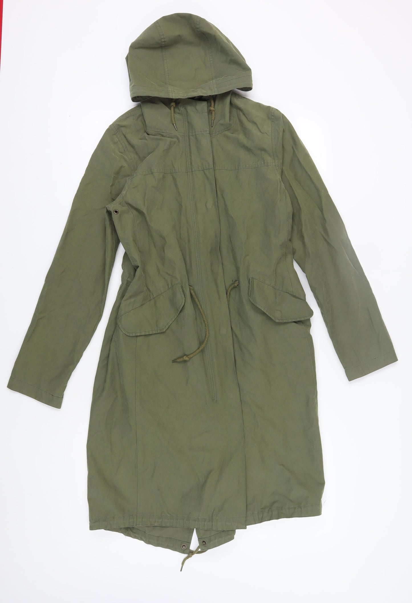 Topshop Women's Green Parka Size 10 with Hooded Features