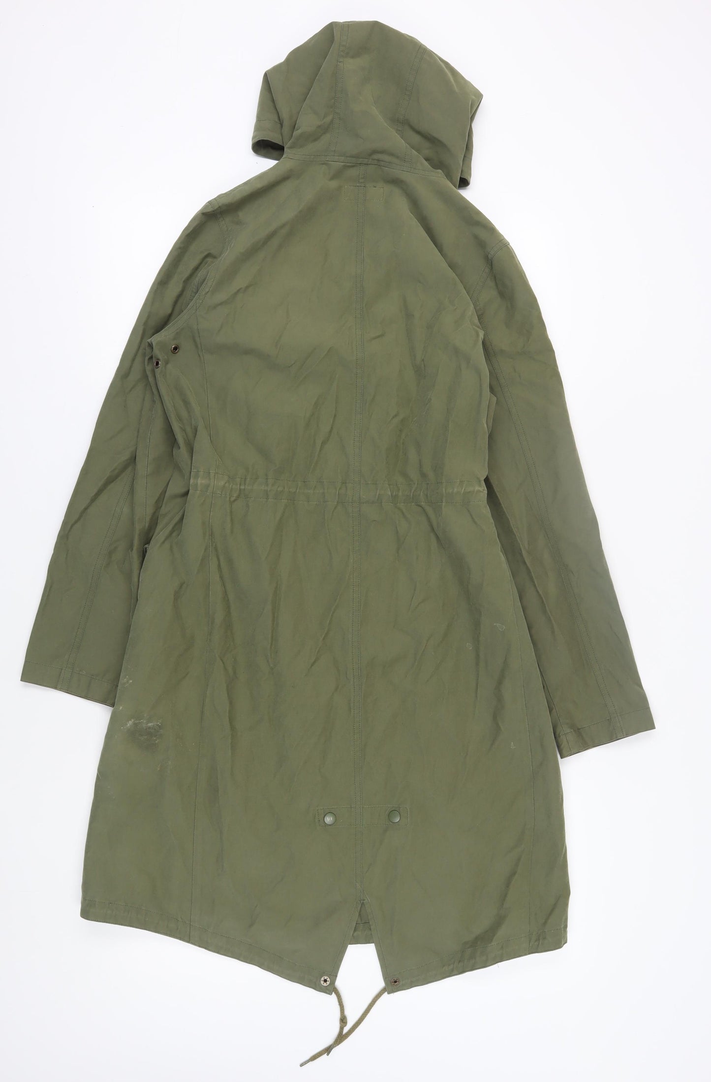 Topshop Women's Green Parka Size 10 with Hooded Features