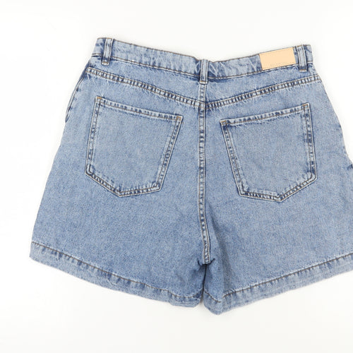 MNG Women's Blue Denim Mom Shorts UK 14