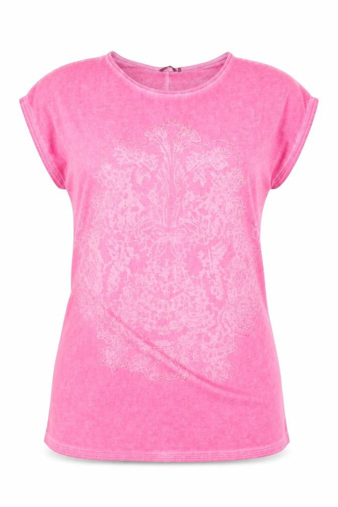 Front view of Sandwich Women's Pink XL Basic T-Shirt, Casual Style