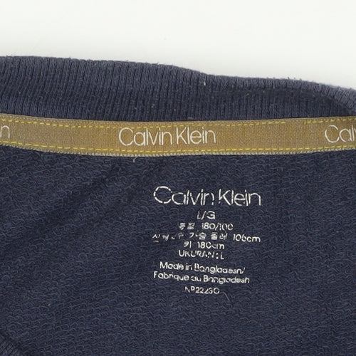 Calvin Klein Men's Blue Logo Long Sleeve T-Shirt L