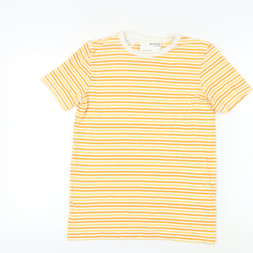 Selected Femme Women's Yellow Striped T-Shirt S