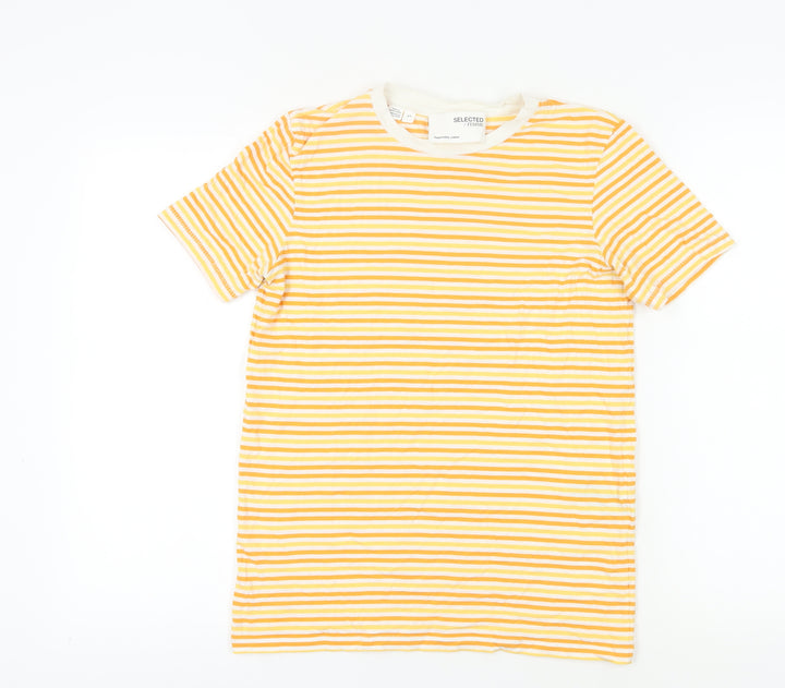 Selected Femme Women's Yellow Striped T-Shirt S