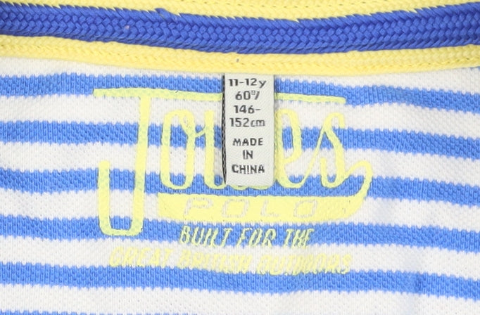 Joules Boys Blue Striped Polo Shirt 11-12 Years