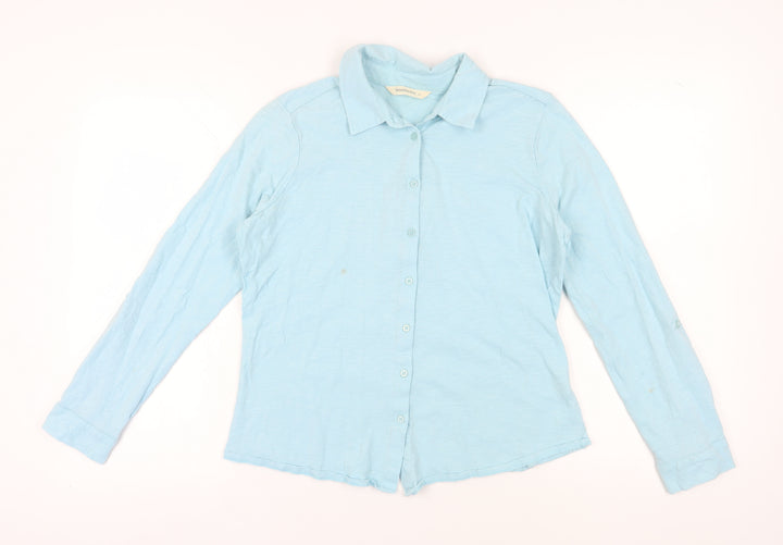 WoolOvers Women's Blue Collared Button-Up Shirt M