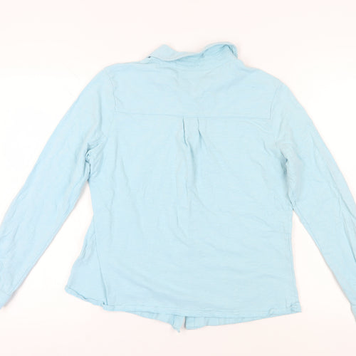 WoolOvers Women's Blue Collared Button-Up Shirt M