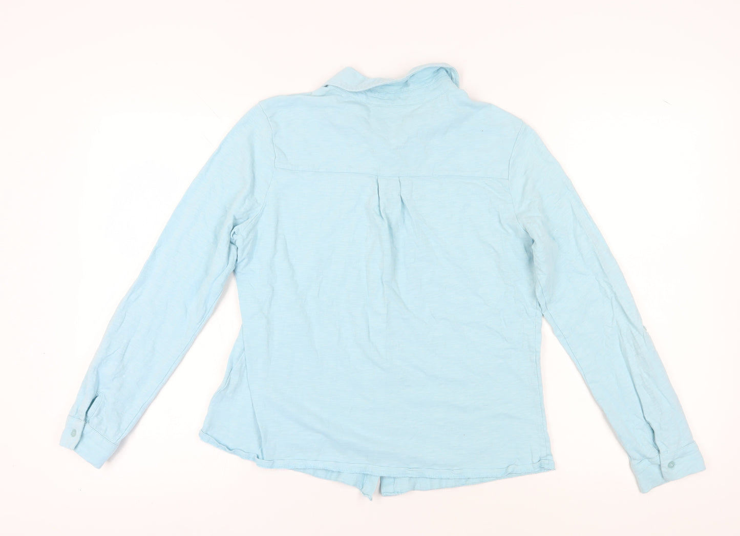 WoolOvers Women's Blue Collared Button-Up Shirt M