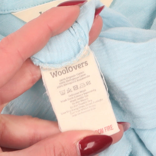 WoolOvers Women's Blue Collared Button-Up Shirt M