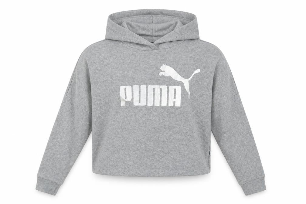Puma Girls Grey Hoodie 11-12 Years Pullover Graphic Print