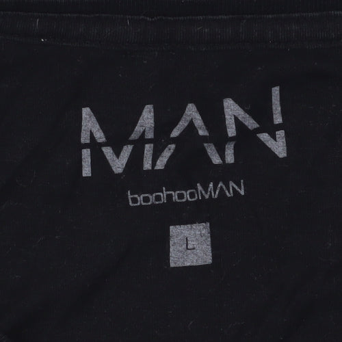 boohooMAN Black Graphic Kurt Cobain Men's T-Shirt L