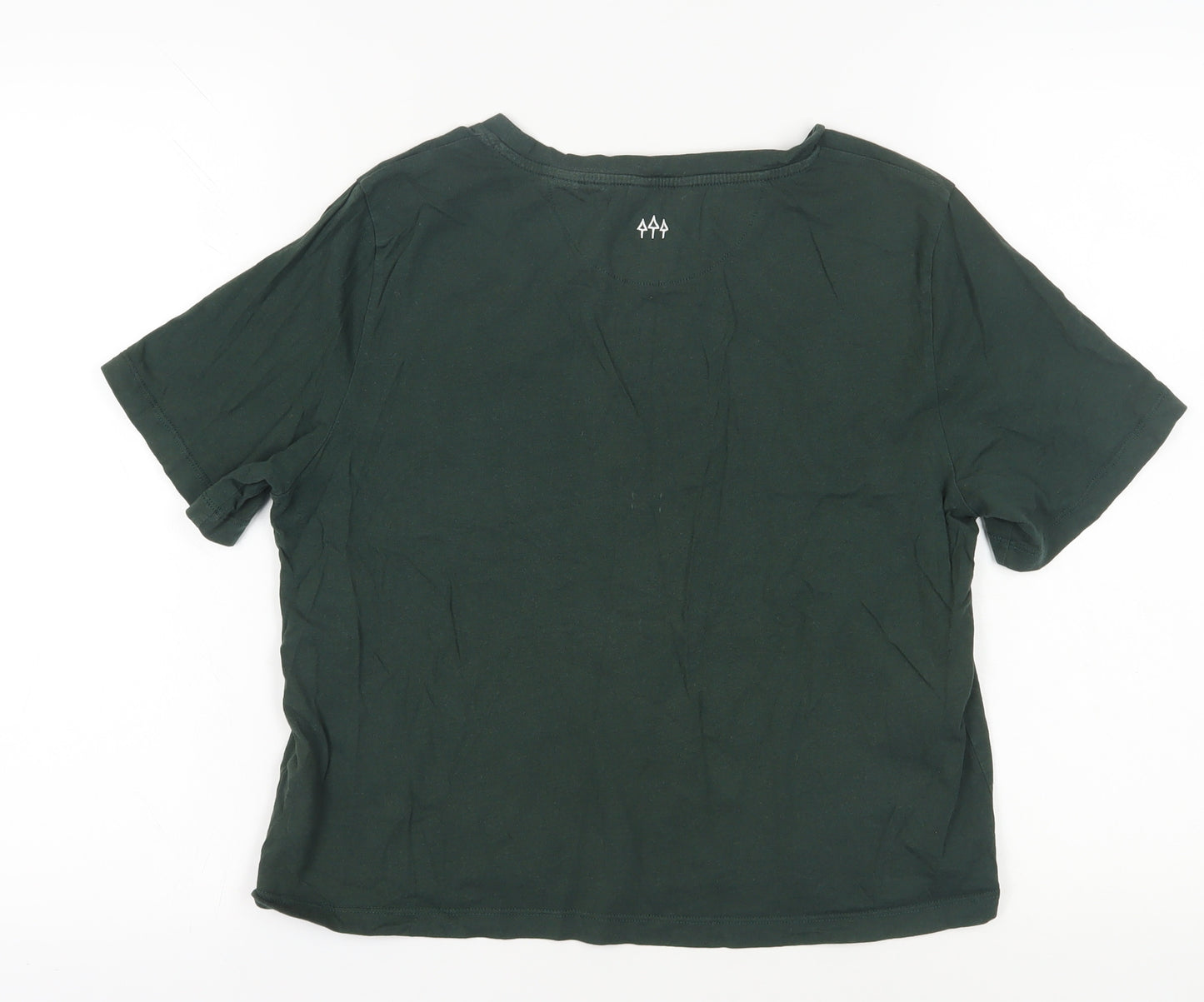 Jack Wills Womens Green T-Shirt, Size 10, Embroidered Crew Neck