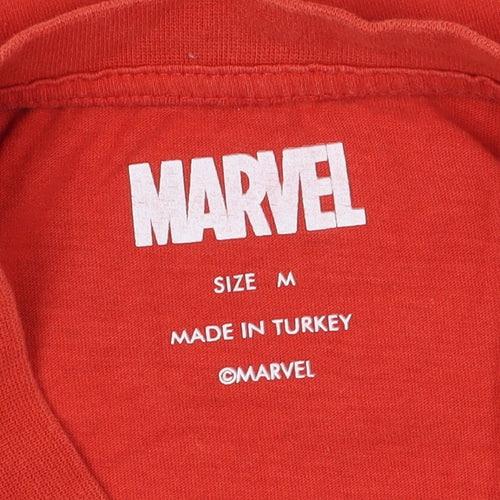 Marvel Deadpool Men's Red Cotton T-Shirt, Size M