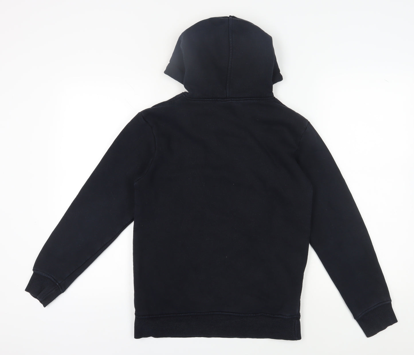 Voi Jeans Men's Black Pullover Hoodie, Size S, Logo Accent