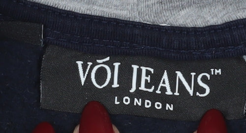 Voi Jeans Men's Black Pullover Hoodie, Size S, Logo Accent