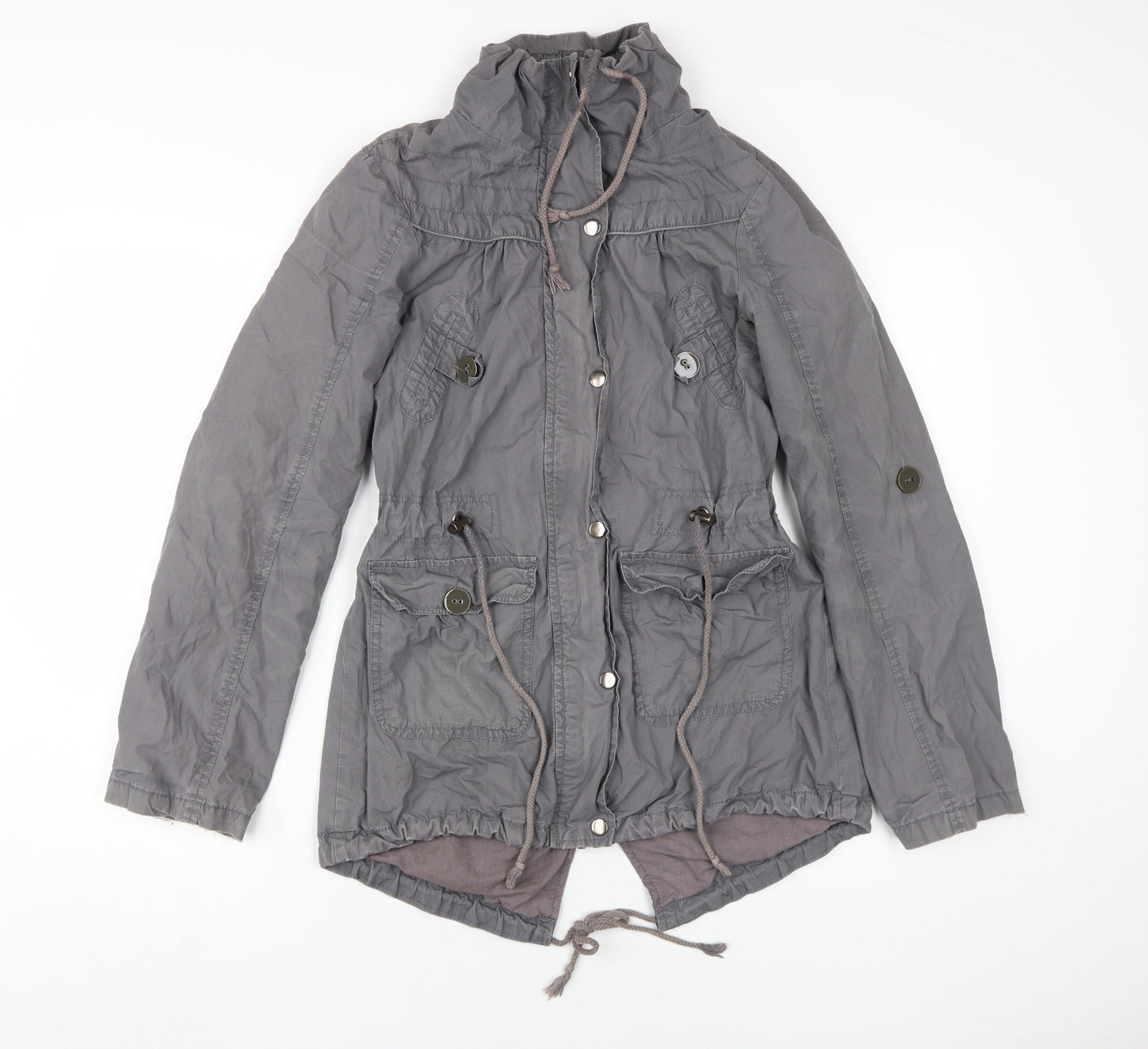 Dorothy Perkins Grey Parka Jacket Women Size 8 Casual