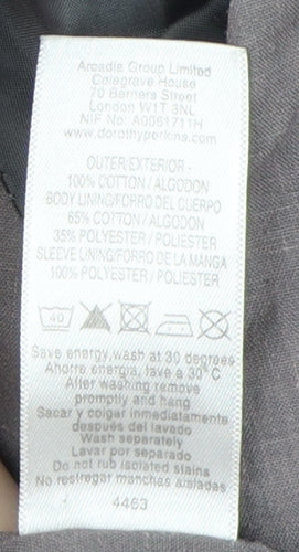 Dorothy Perkins Grey Parka Jacket Women Size 8 Casual