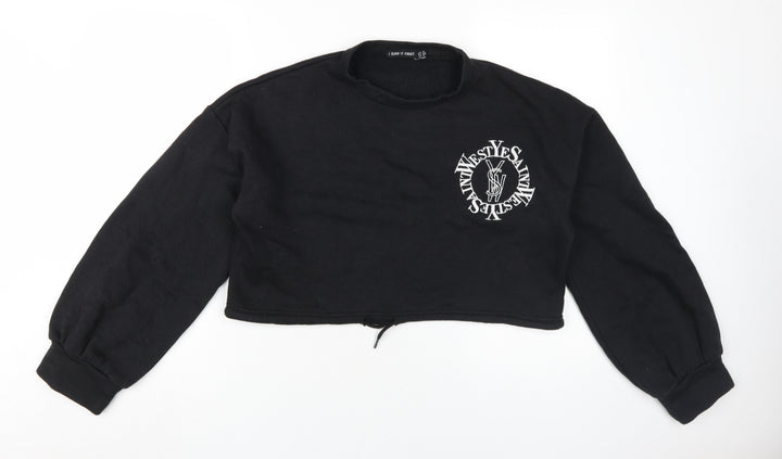 I Saw It First Women's Black Pullover Sweatshirt Size 8