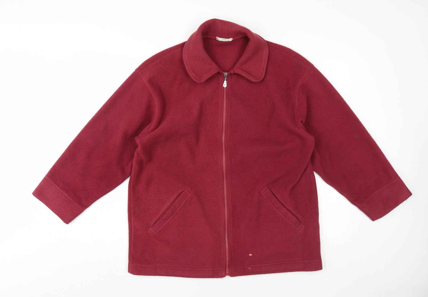 Marks and Spencer Women's Red Fleece Jacket, UK 12, Cozy Zip