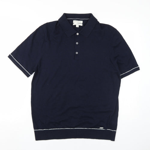 Marks and Spencer Men's Blue Polo Shirt L