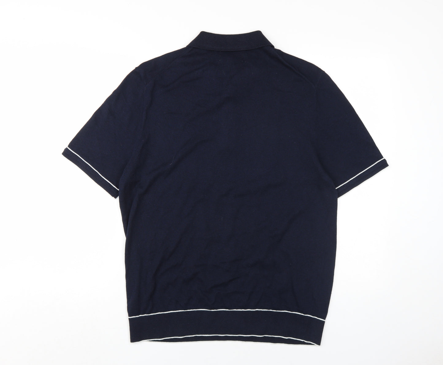 Marks and Spencer Men's Blue Polo Shirt L