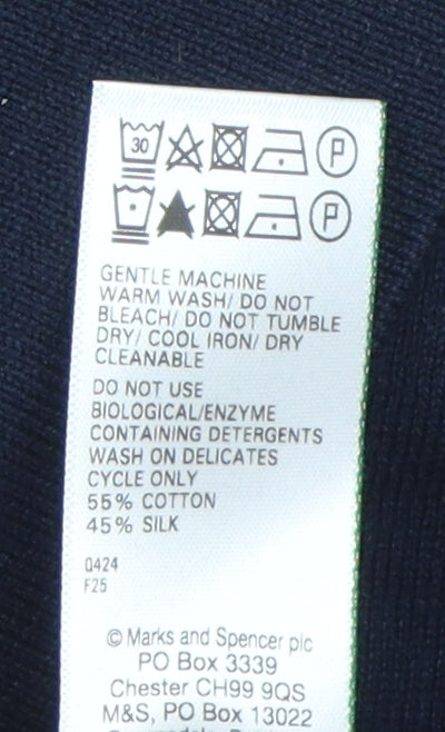 Marks and Spencer Men's Blue Polo Shirt L
