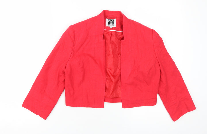 Debenhams Women's Red Cropped Jacket Size 10 Petites