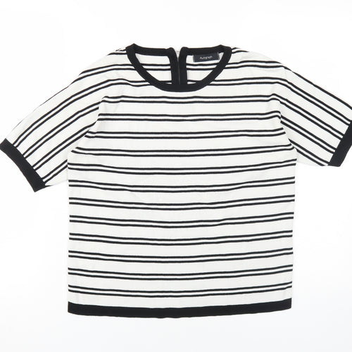 Marks & Spencer Black Striped Jersey T-Shirt, Size 8