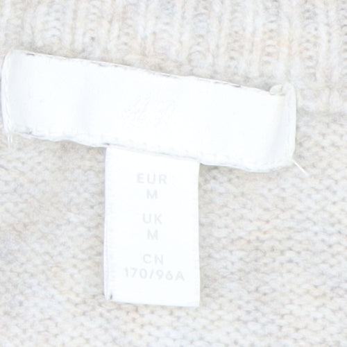 H&M Beige Women's Mock Neck Pullover Jumper - M
