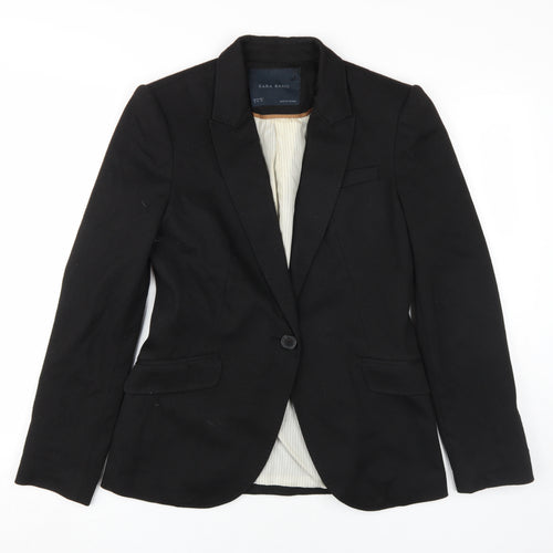 Zara Women's Black Blazer Size 12 Regular Notch Lapel