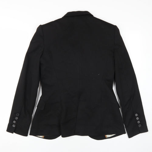 Zara Women's Black Blazer Size 12 Regular Notch Lapel