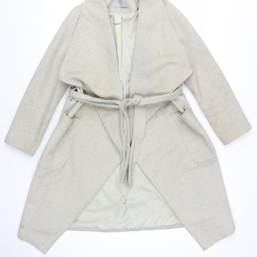 Dorothy Perkins Women's Beige Belted Overcoat Size 12
