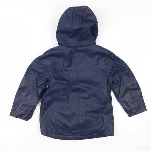 John Lewis Boys Blue Parka Coat 3 Years Winter Hooded