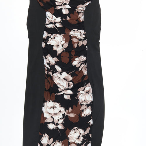Phase Eight Women's Black Floral Bodycon Dress Size 12