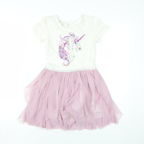 Monsoon Girls Pink Unicorn Tutu Dress 7-8 Years - Party Ready